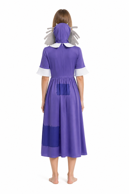 Pomni Cosplay Dress with Peter Pan Collar back view