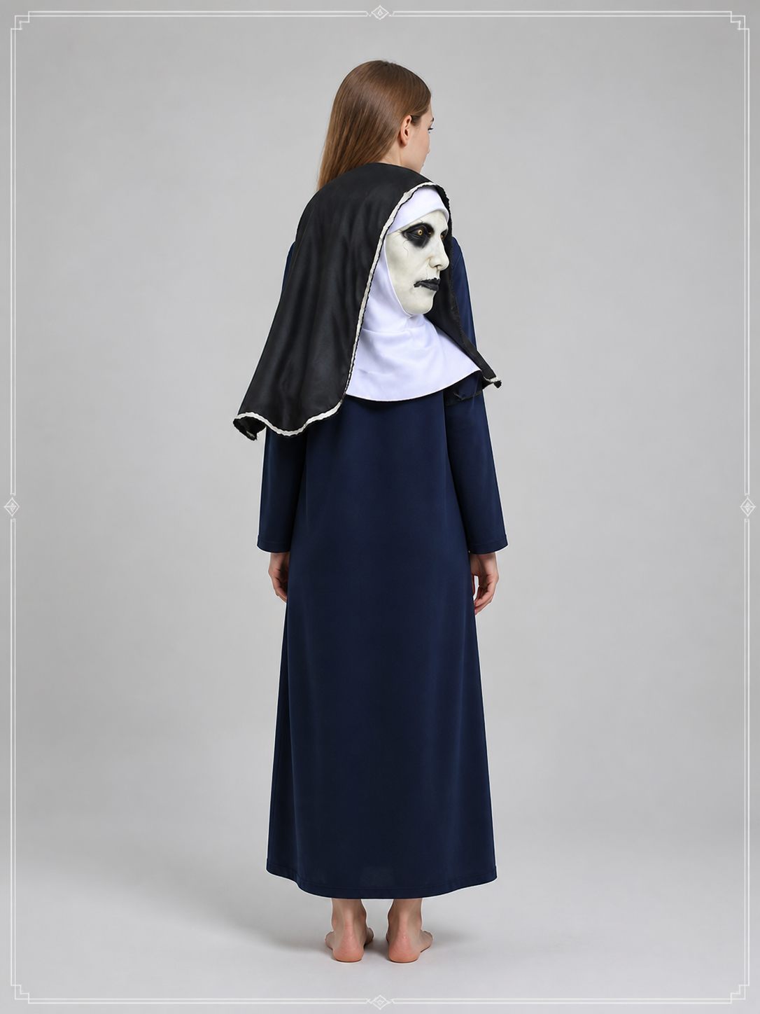 Scary Halloween Nun Mask with Black Veil