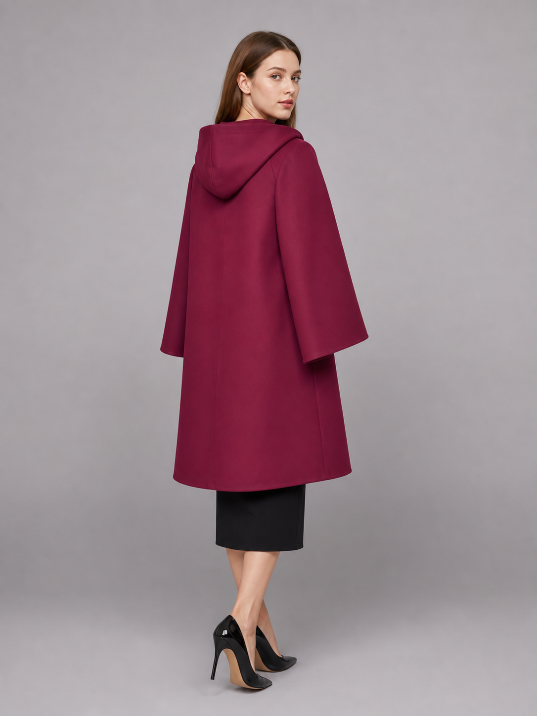 Maroon Medieval Hooded Carnival Cloak