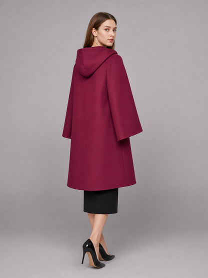 Maroon Medieval Hooded Carnival Cloak