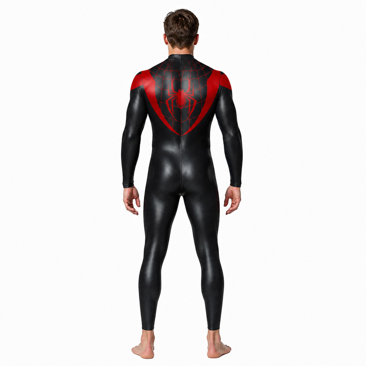 Red and Black Spider-Man Costume for Cosplay back view