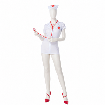 Medical Cosplay Costume, Zip-Up Dress back view