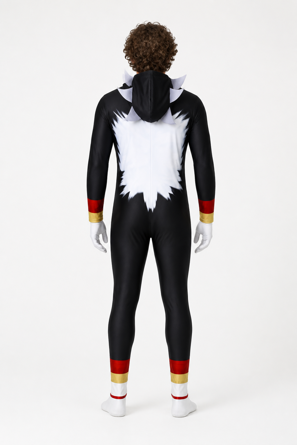 Sonic One-Piece Costume with Hood and Gloves back view