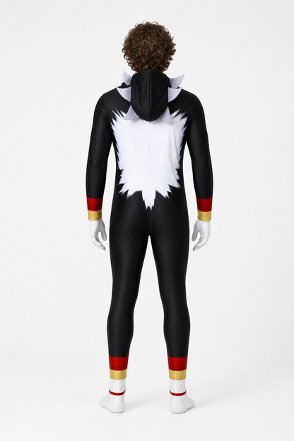 Sonic One-Piece Costume with Hood and Gloves back view