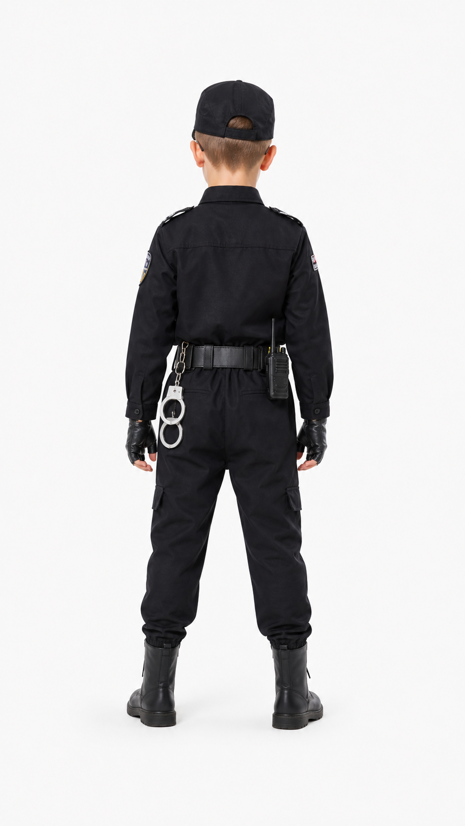 Children’s Police Officer Costume with Accessories back view