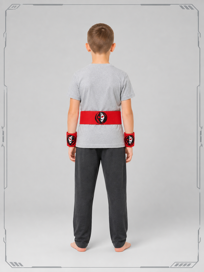 Accessory Set: Red Belt and Bracers back view