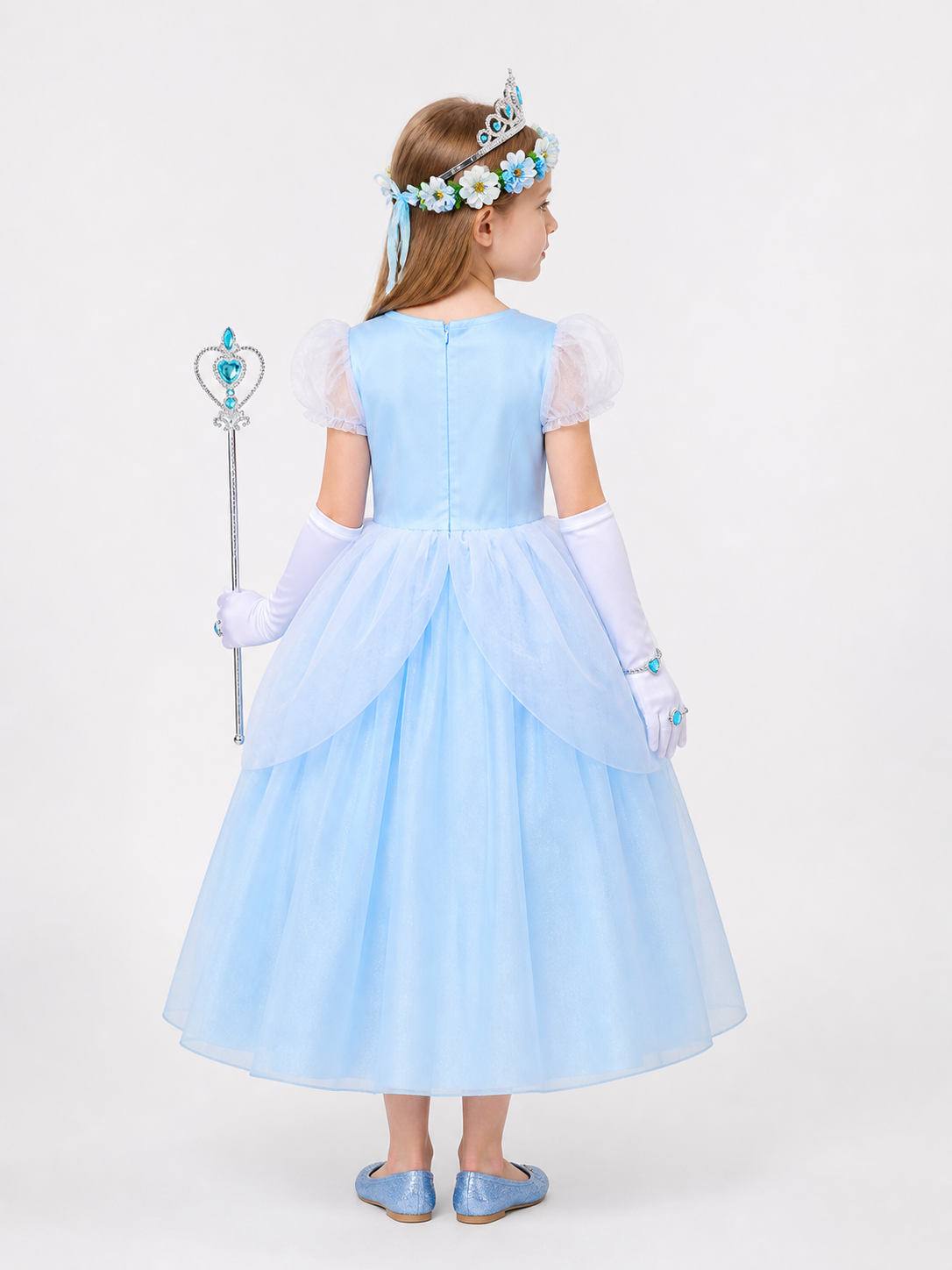 Blue Cinderella Costume for Halloween and Cosplay back view