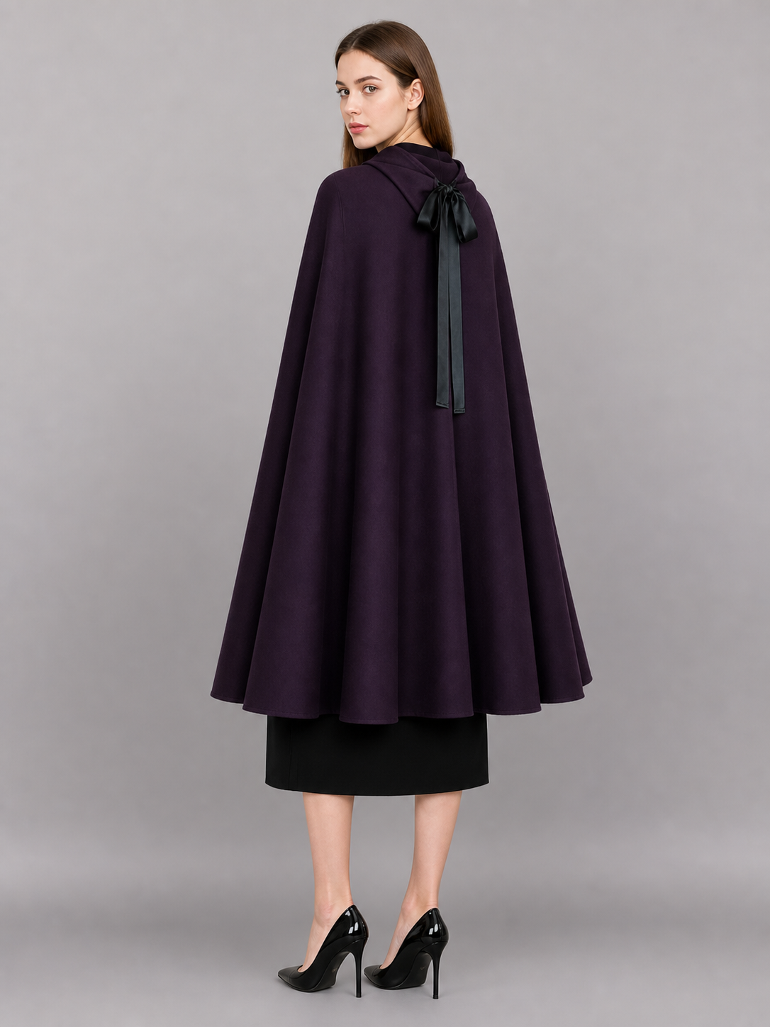 Purple Gothic Carnival Cloak with Hood