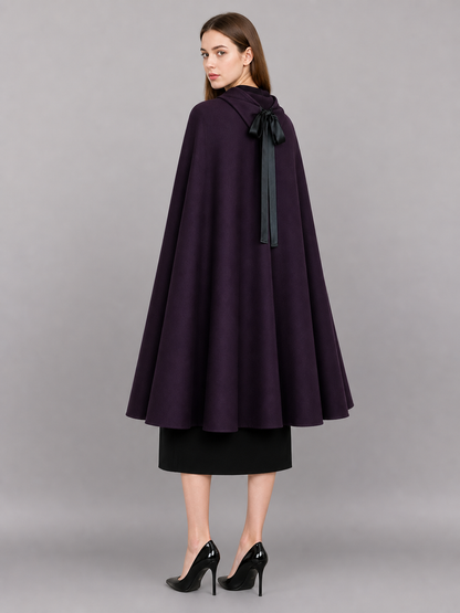 Purple Gothic Carnival Cloak with Hood
