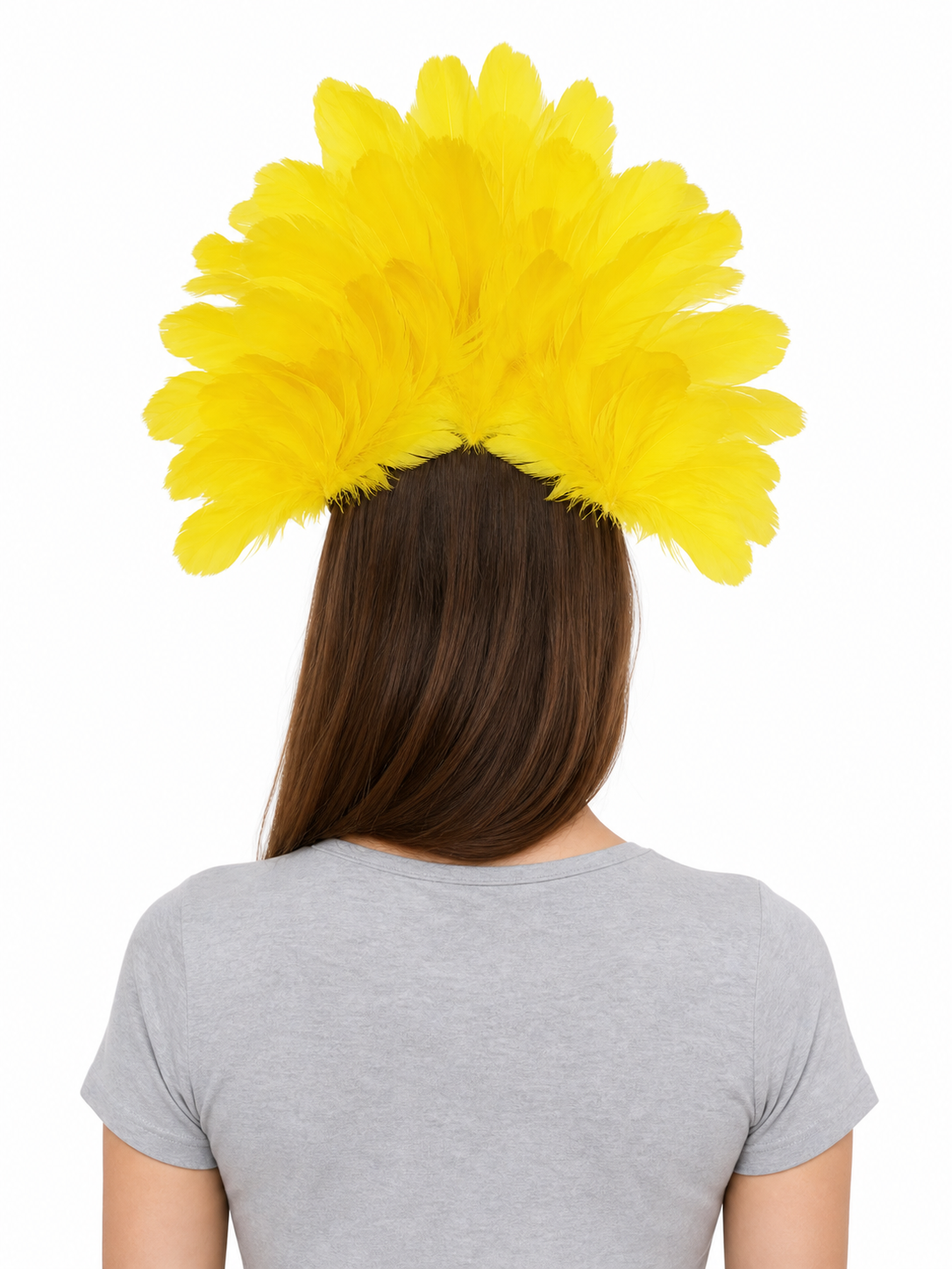 Yellow Feather Carnival Mask Headpiece product view 29
