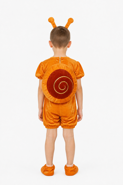 Snail Costume for Kids, Hooded Jumpsuit with Shell back view