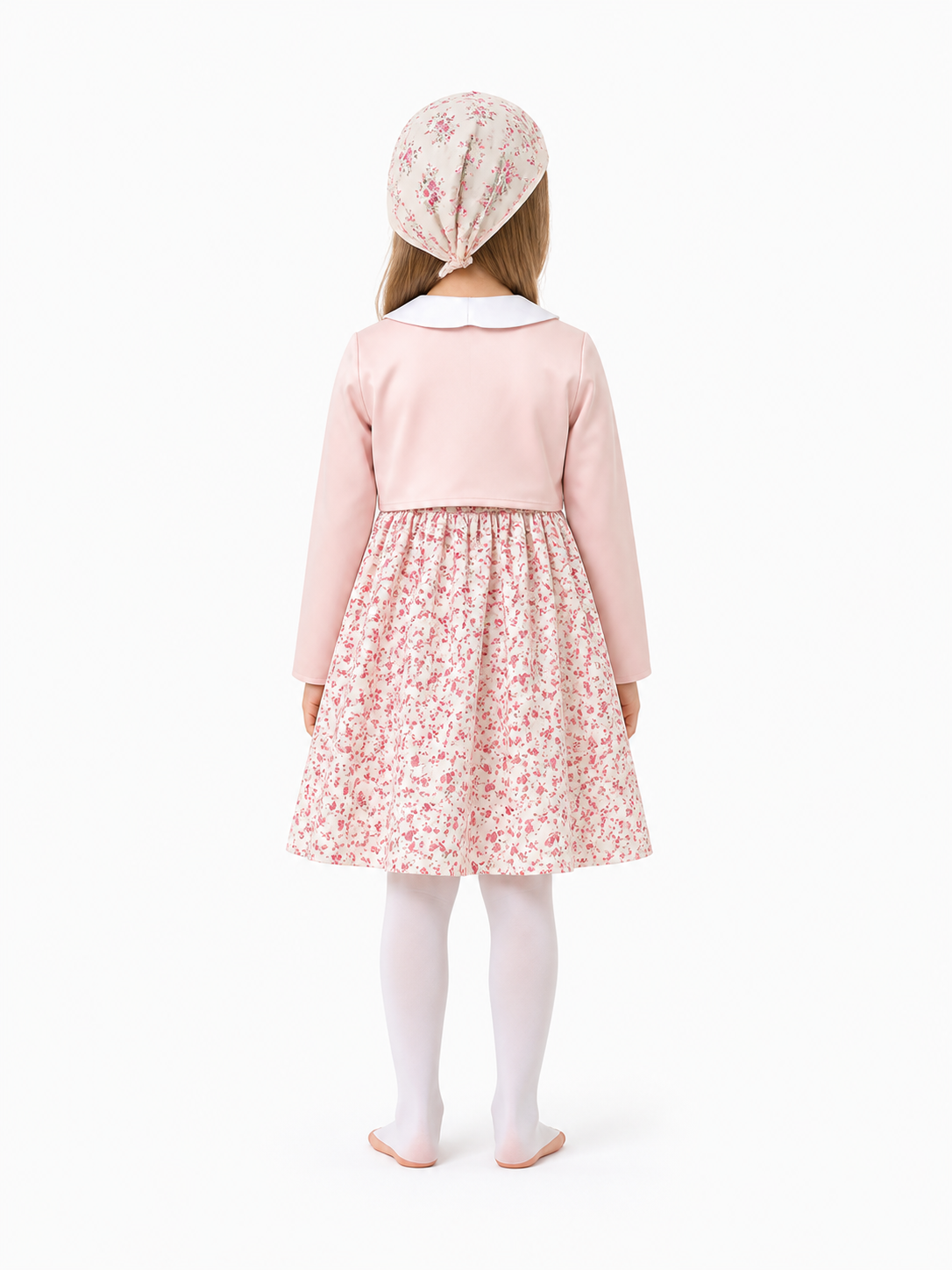 Children's carnival costume with a floral dress back view