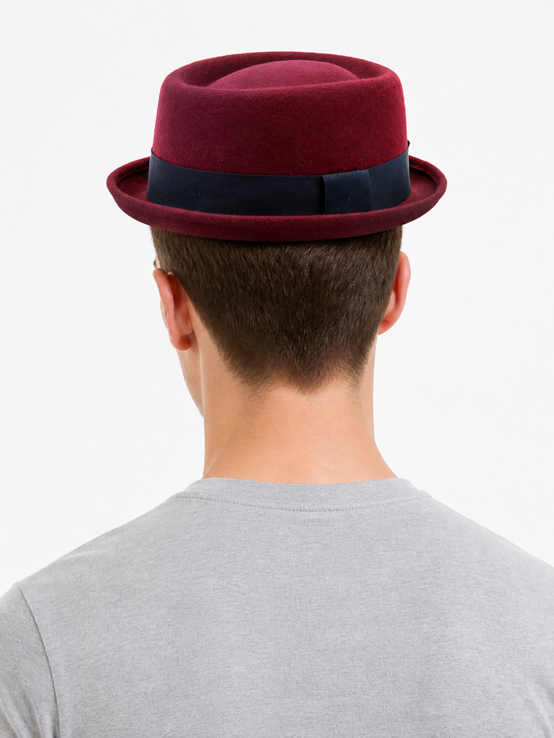 Burgundy Fedora Hat with Dark Band