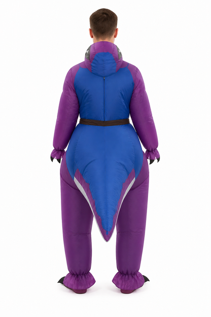 Inflatable Dinosaur Costume with Long Tail back view