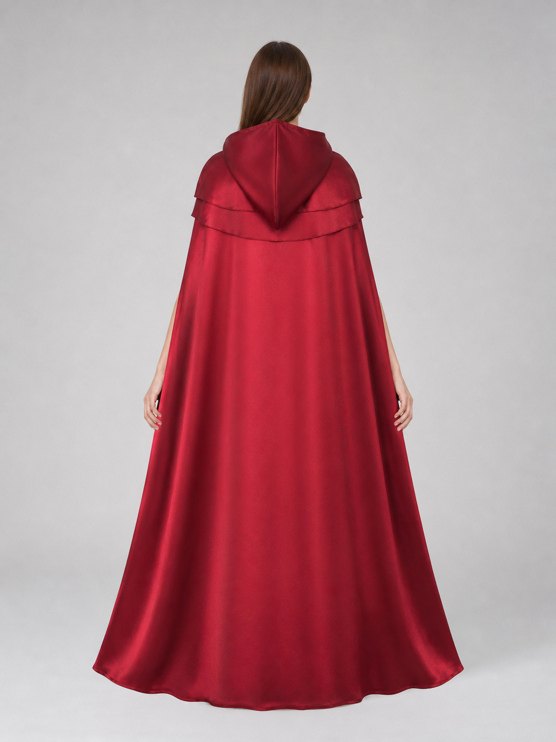 Red Hooded Cape Cloak with Pendant