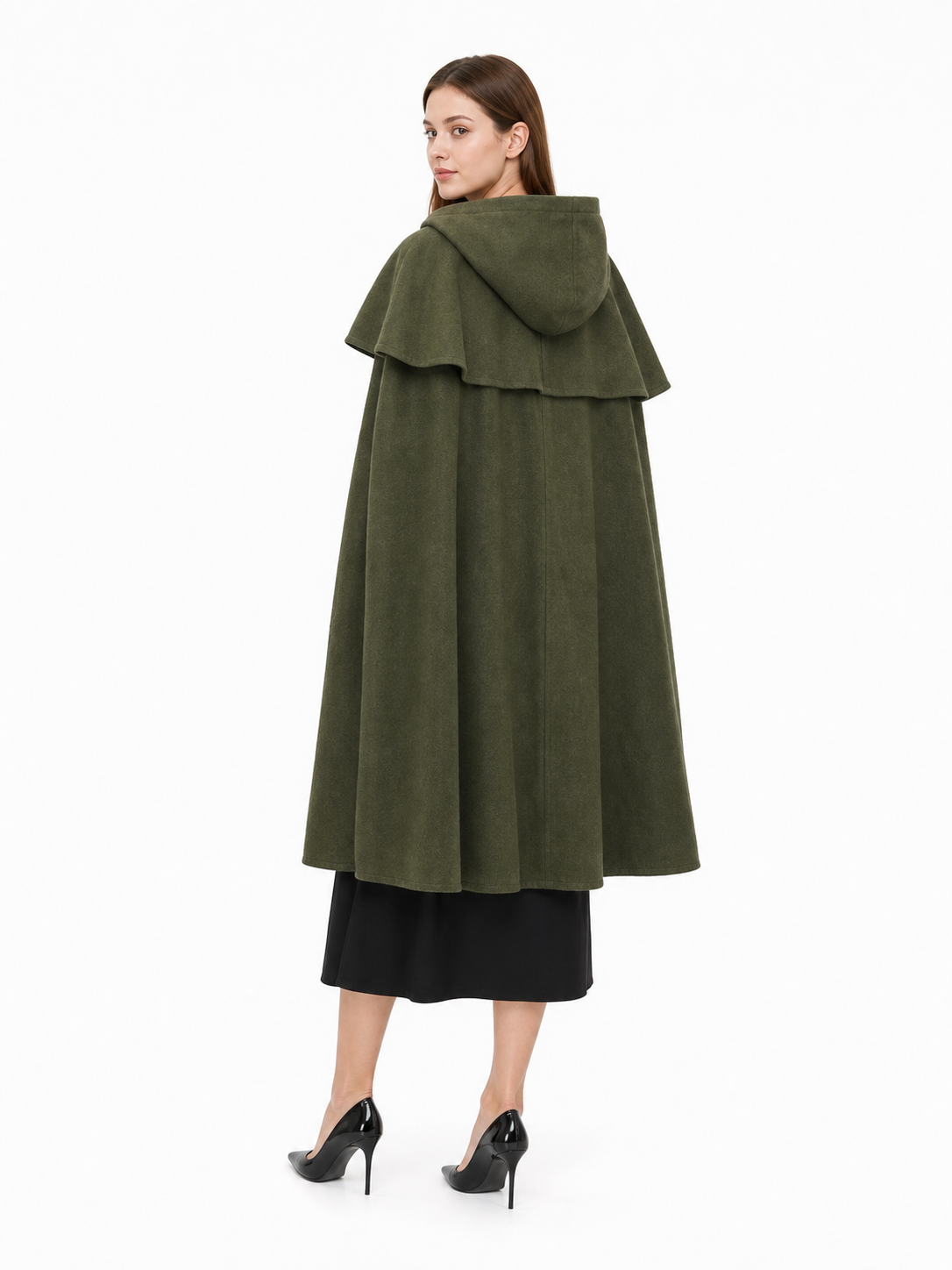 Olive Medieval Hooded Carnival Cloak