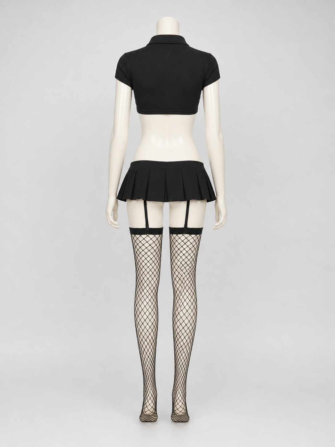 Police Costume with a Short Top and Skirt for Cosplay back view