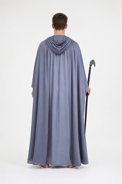 Long Hooded Grim Reaper Cloak for Halloween back view