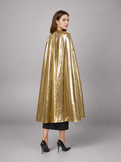 Golden Carnival Cape with Decorative Crown