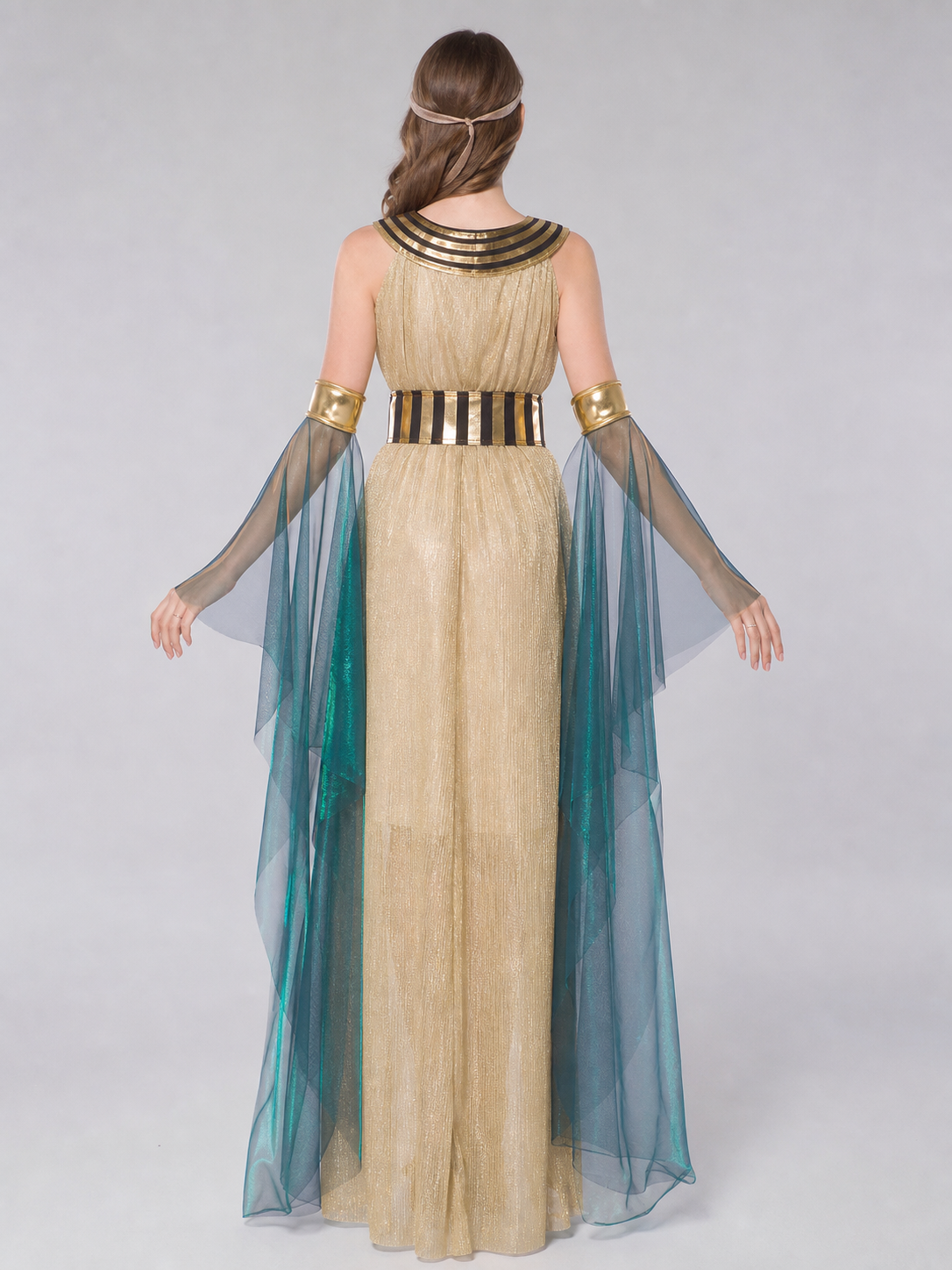 Cleopatra Cosplay Costume: Dress and Cape back view