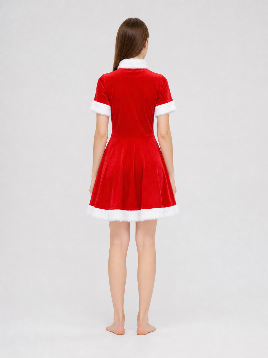 Bright festive dress in Chinese style with a cape