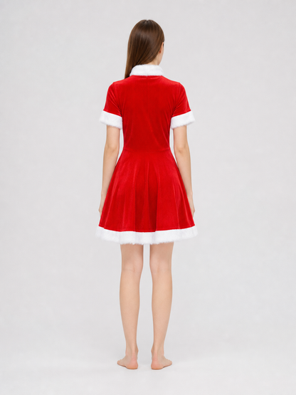 Bright festive dress in Chinese style with a cape