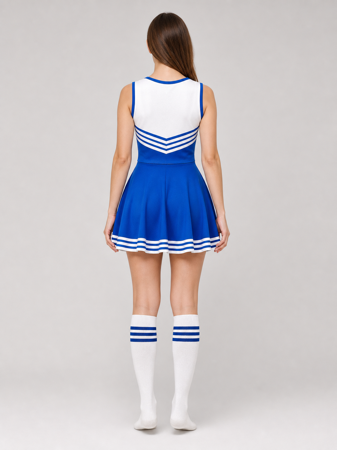 CHEERS Cheerleading Costume with Pom-Poms and Knee-High Socks