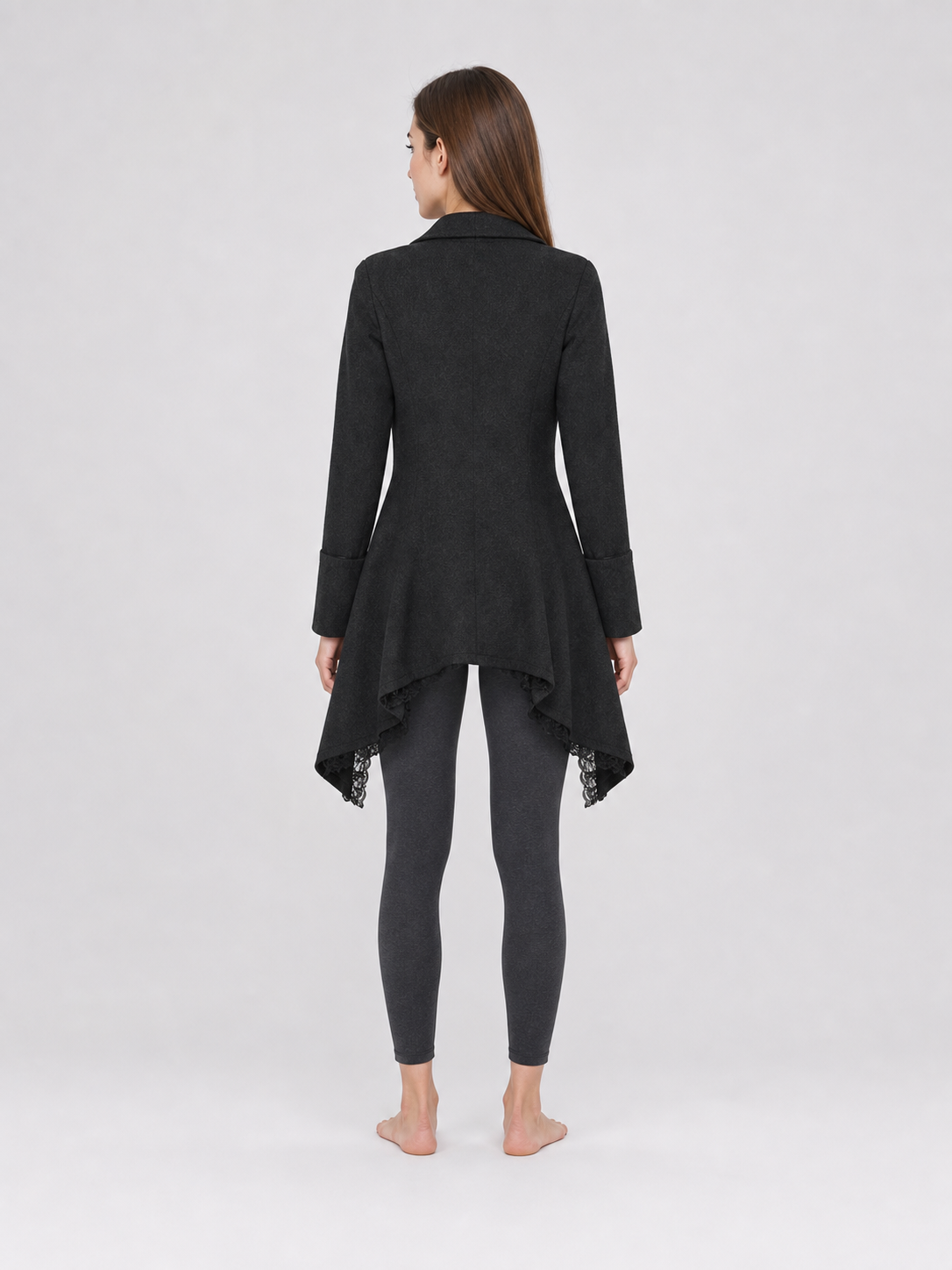 Gothic Long Frock Coat with High Collar