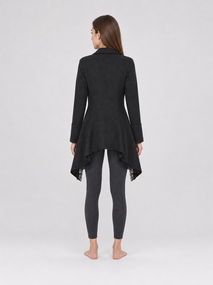 Gothic Long Frock Coat with High Collar