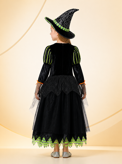 Witch Costume with Pointed Hat back view