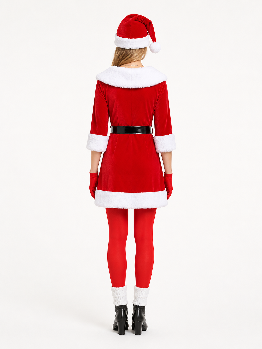 Santa Claus–Style Carnival Costume Set, Red back view