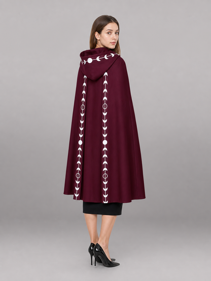 Burgundy Hooded Carnival Cloak