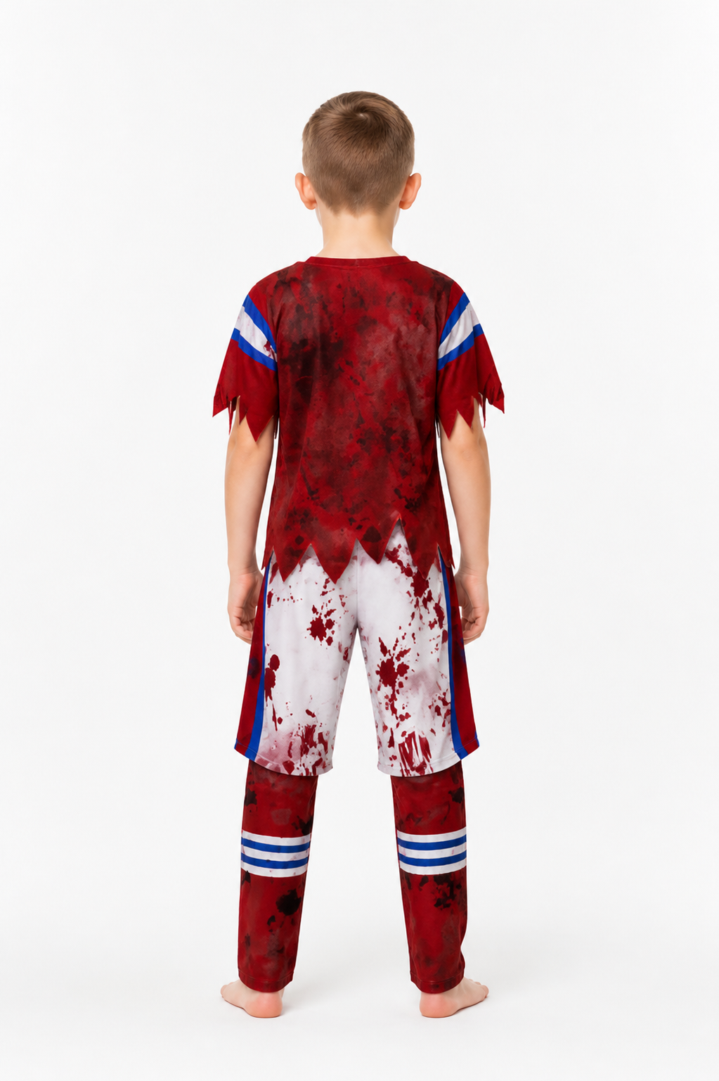 Zombie Sports Costume with Blood Print, Number 13 back view