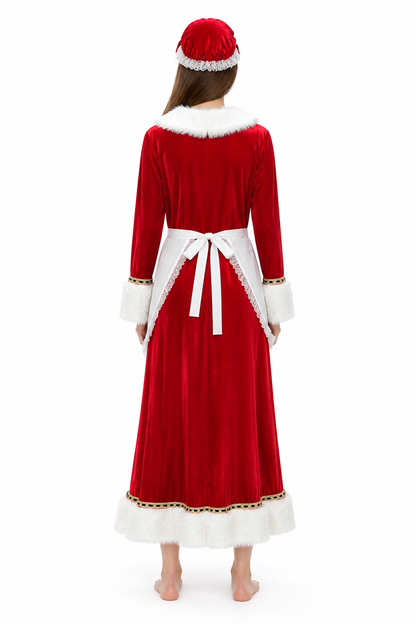 New Year's Carnival Costume with Apron and Hat back view