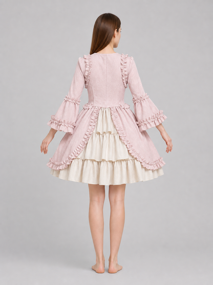 Rococo-Style Costume Dress with Ruffles and Bow