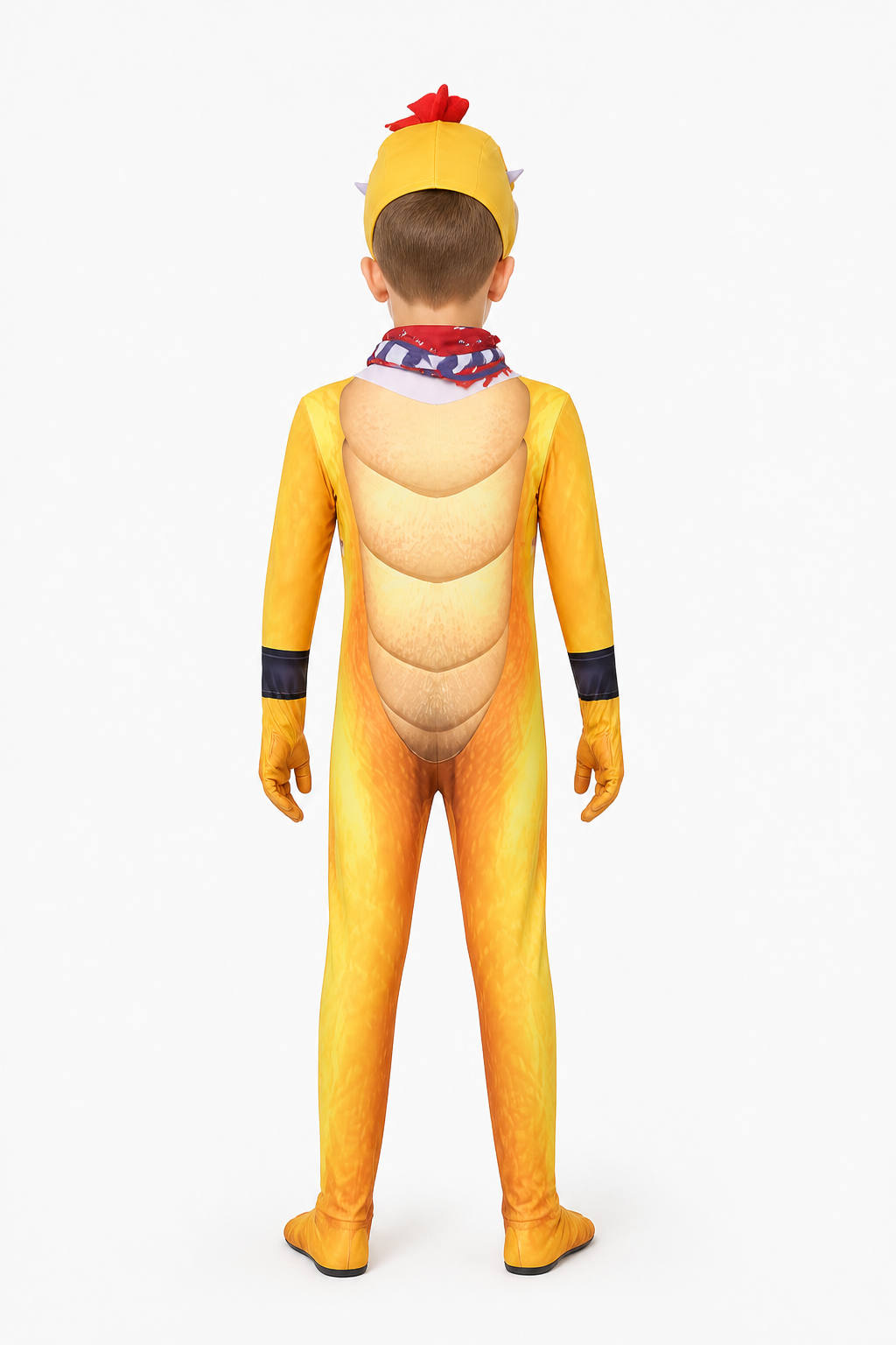 Bowser Cosplay Jumpsuit with Headwear and Tie back view