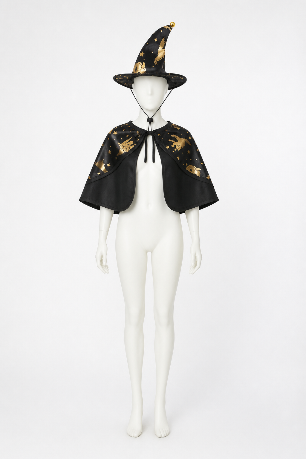 Pet Witch Costume with Cape and Hat back view