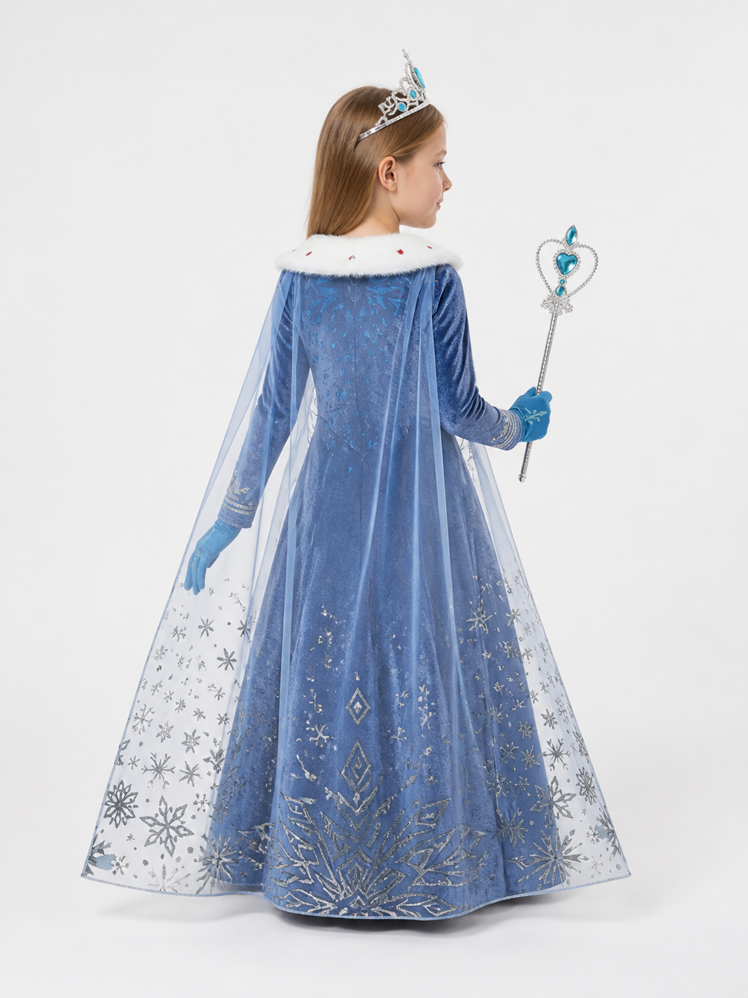 Snow Queen Costume for Halloween and Cosplay back view