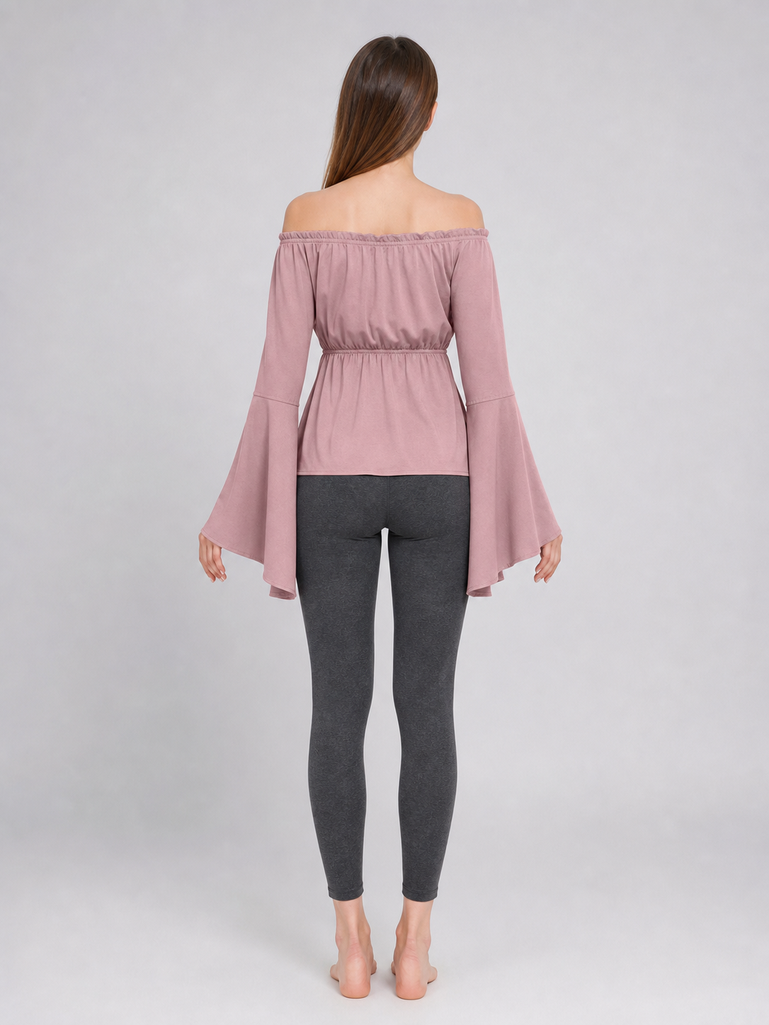 Off-the-Shoulder Blouse with Long Sleeves