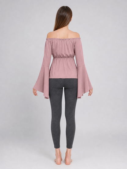 Off-the-Shoulder Blouse with Long Sleeves