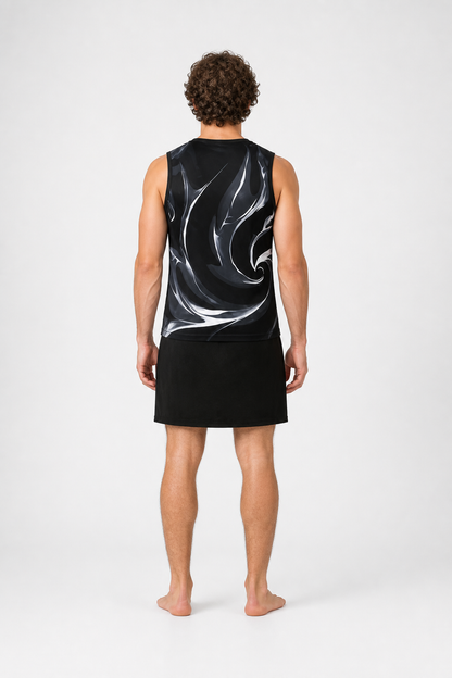 Shen Gongbao Cosplay Costume, Black and White, Sleeveless