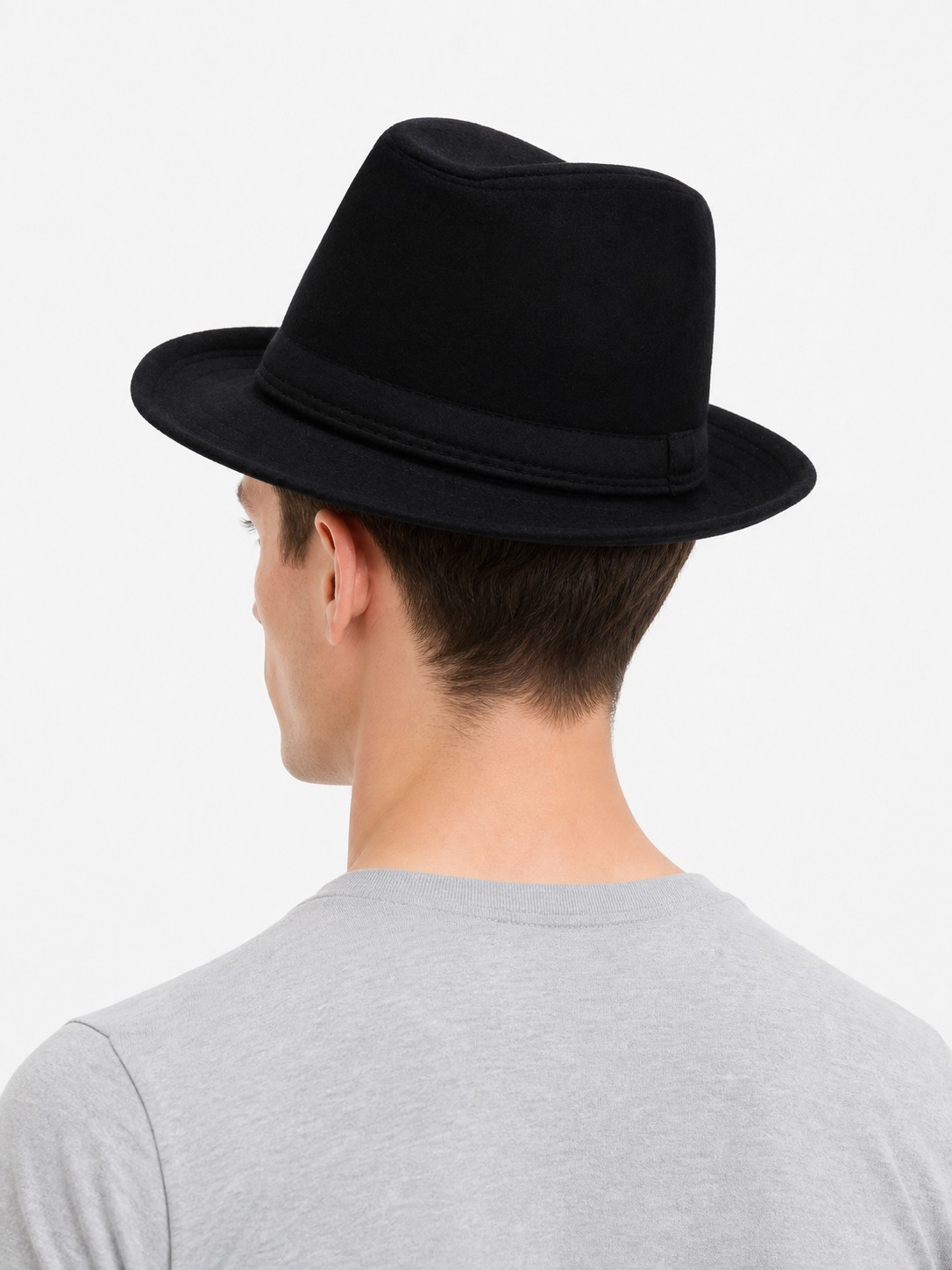 Black Carnival Fedora Hat with Wide Brim