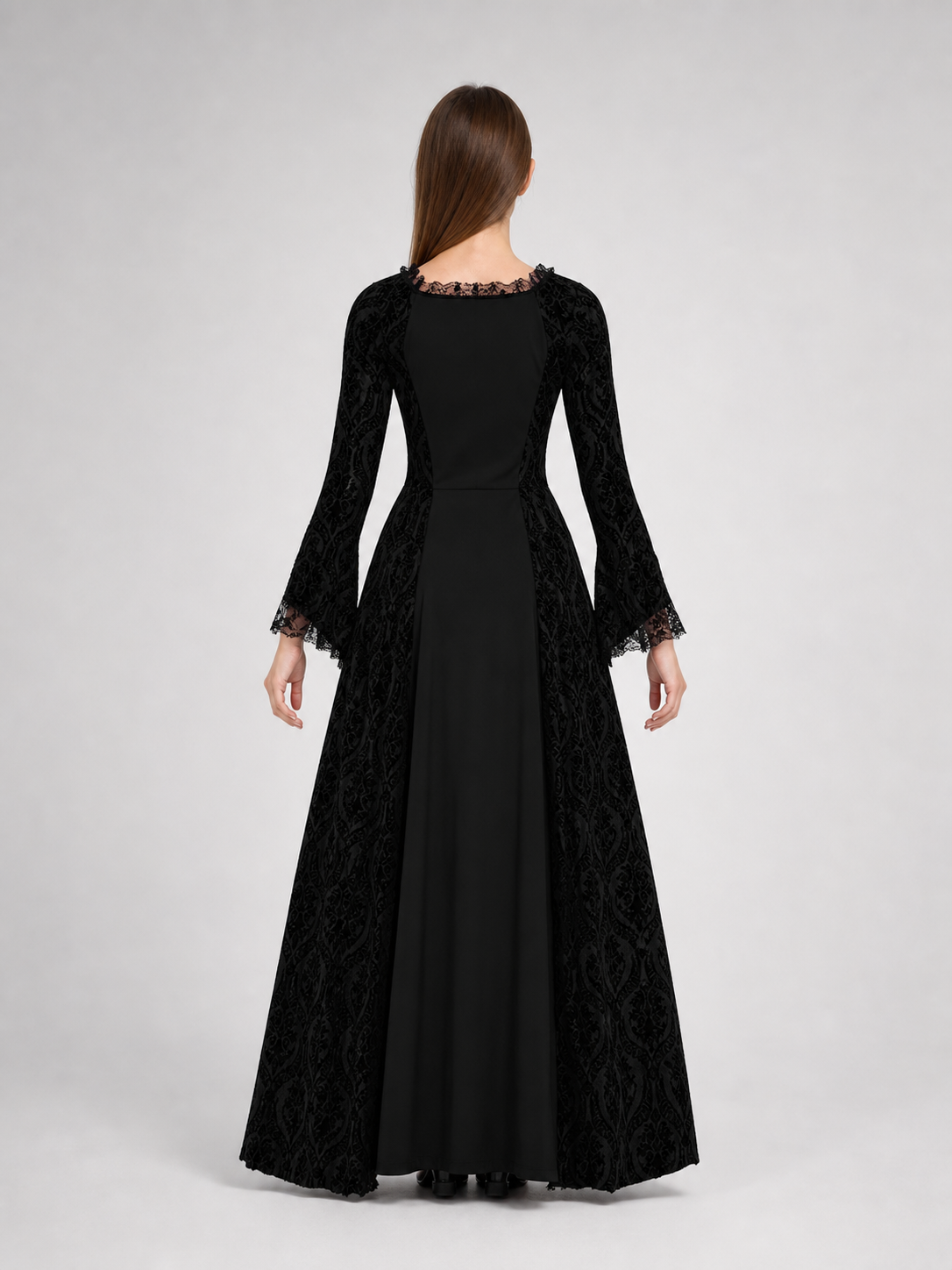 Historical Gothic Floor-Length Lace Dress