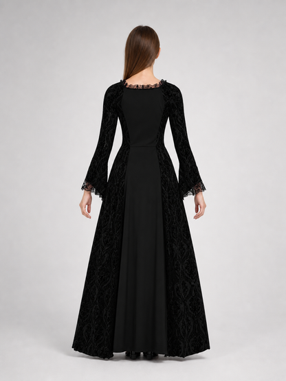 Historical Gothic Floor-Length Lace Dress
