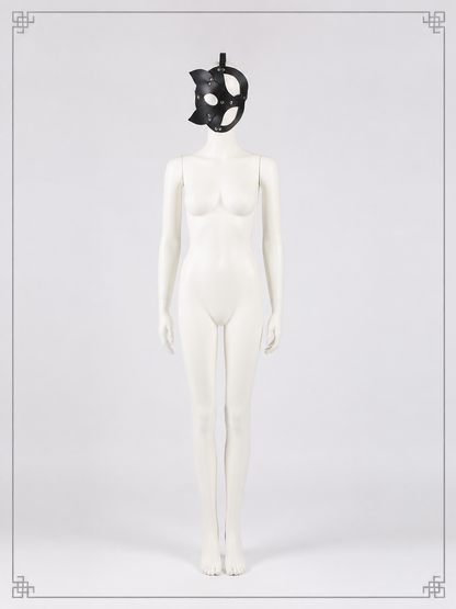Black Cat Carnival Mask for Halloween and Cosplay back view