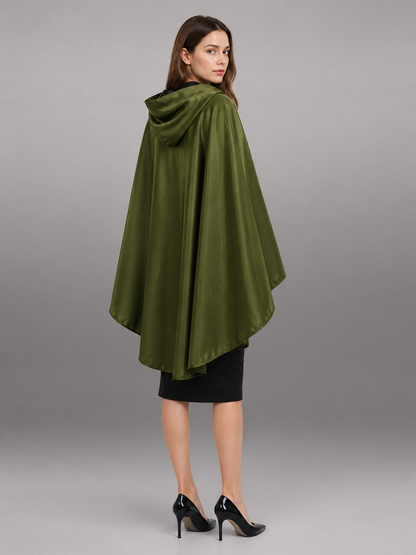 Long Green Hooded Carnival Cloak