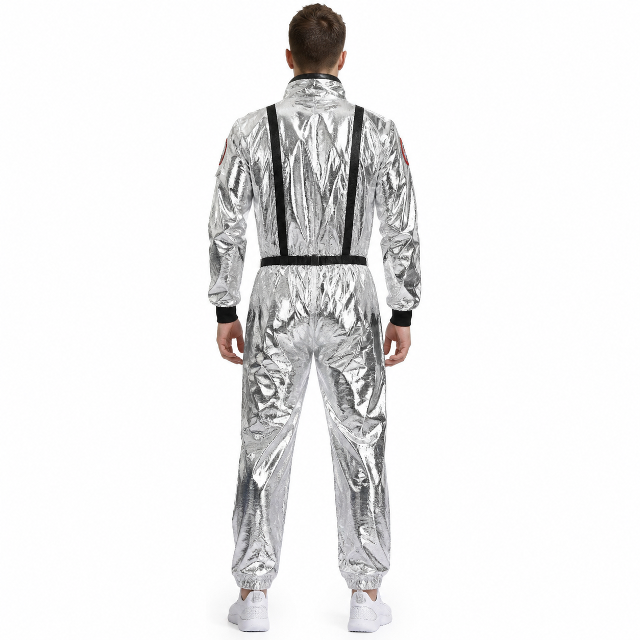 Silver Astronaut Jumpsuit for Cosplay back view