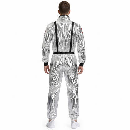 Silver Astronaut Jumpsuit for Cosplay back view