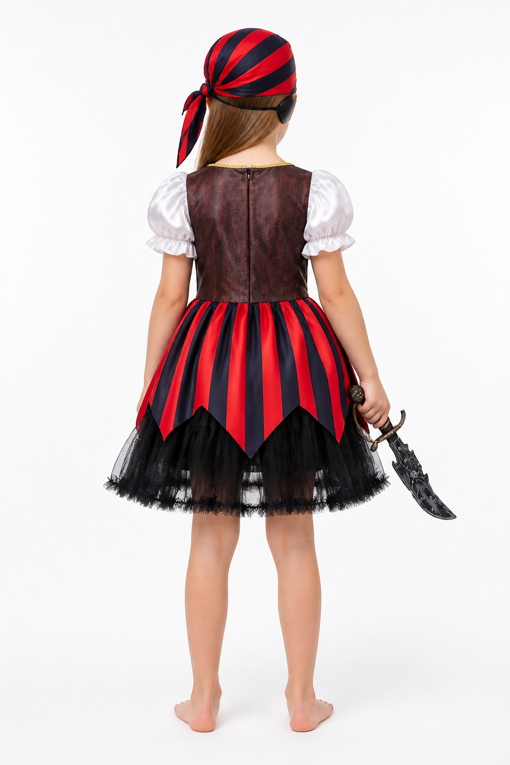 Pirate Costume with Dress and Accessories for Carnival back view