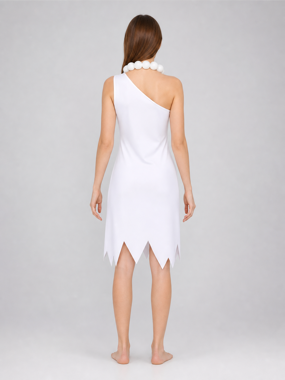 White Halloween Cosplay Dress with Cap